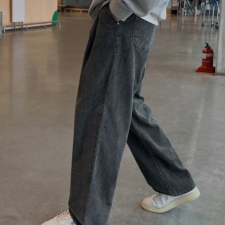 韓国ファッション SELCA-Corduroy Straight Wide Pants-mselca2023aw207-04