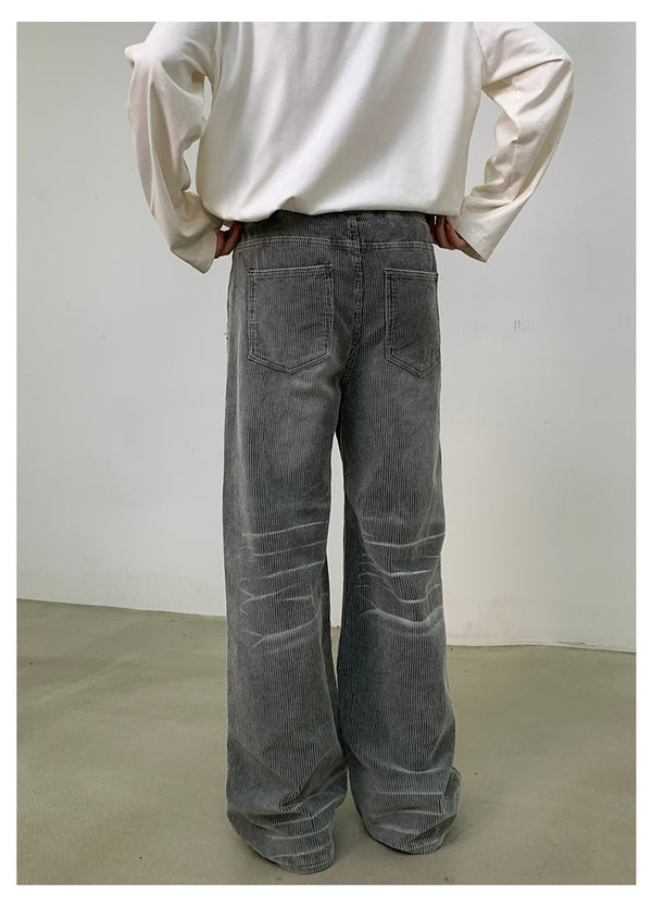 韓国ファッション SELCA-Corduroy waist rubber denim pants-mselca2023aw208-03