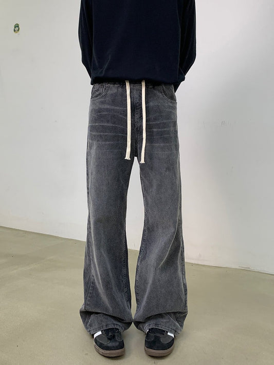 韓国ファッション SELCA-Corduroy waist rubber denim pants-mselca2023aw208-01