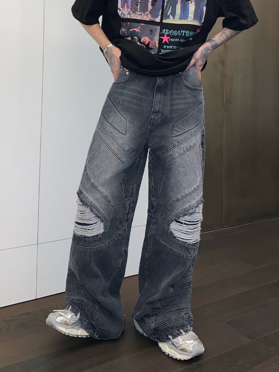 韓国ファッション SELCA-Crash wide denim-mselca2023aw210-01