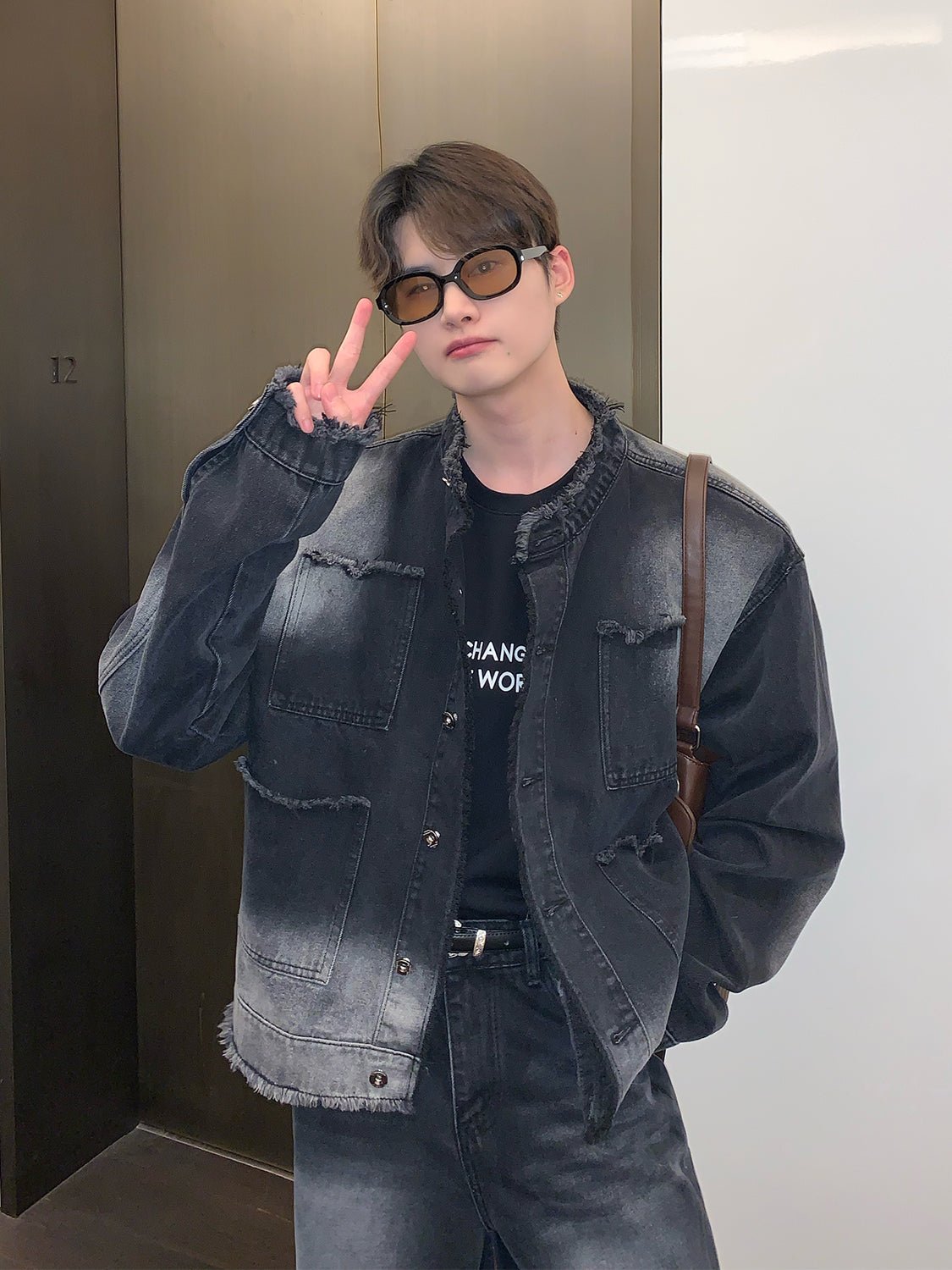 韓国ファッション SELCA-Damage denim setup-mselca2023aw217-05