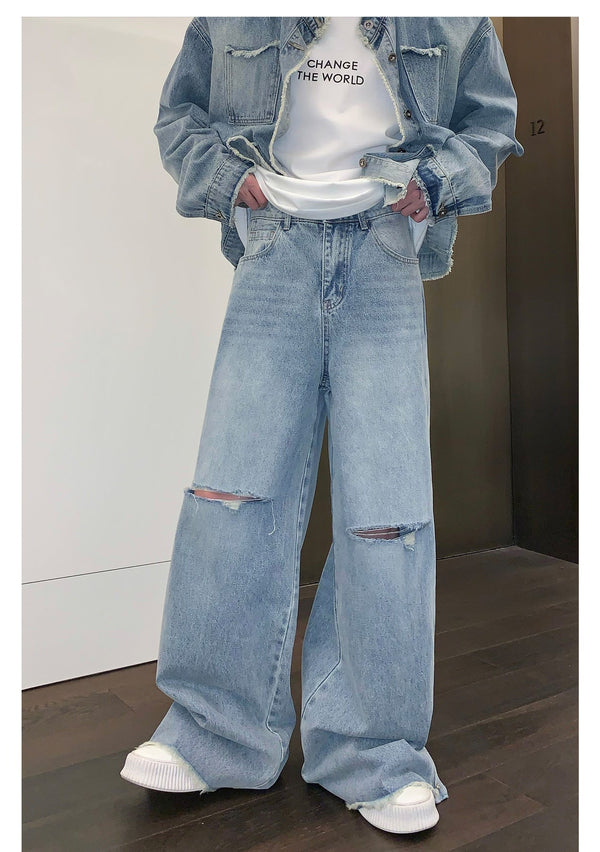 韓国ファッション SELCA-Damage denim setup-mselca2023aw217-010