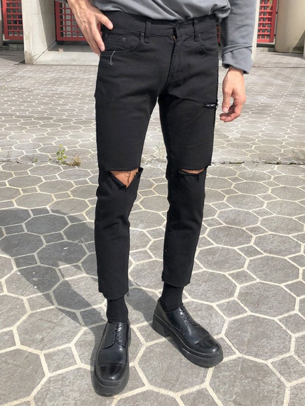 韓国ファッション SELCA-Damage stretch jeans-mselca2023aw219-03