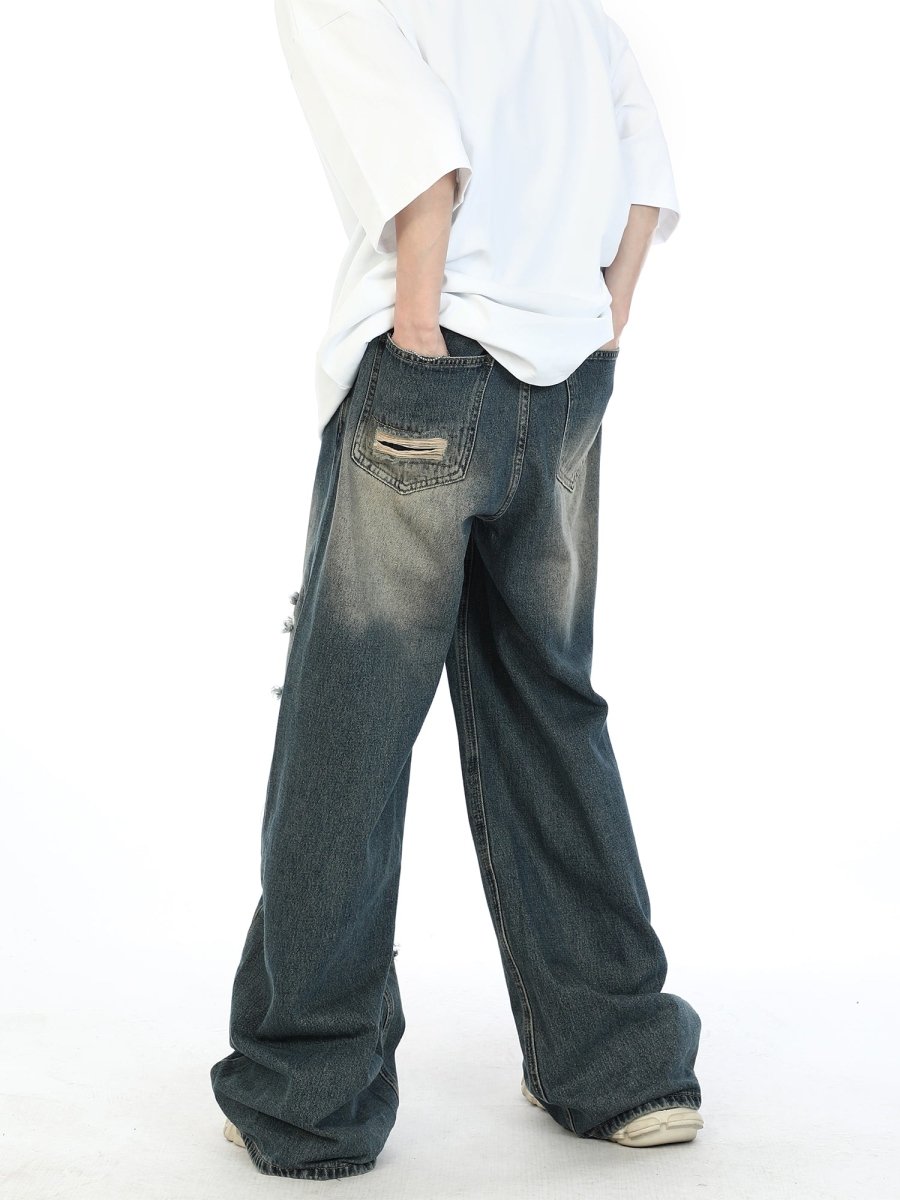 韓国ファッション SELCA-Damage wide denim pants-mselca2023aw221-07