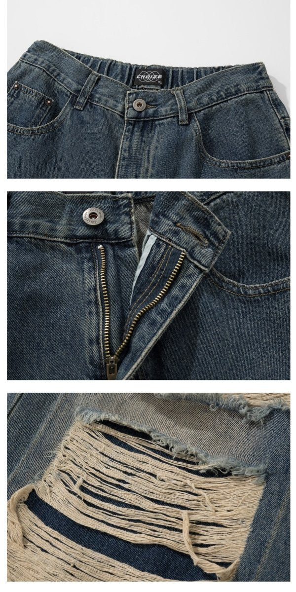 韓国ファッション SELCA-Damage wide denim pants-mselca2023aw221-06