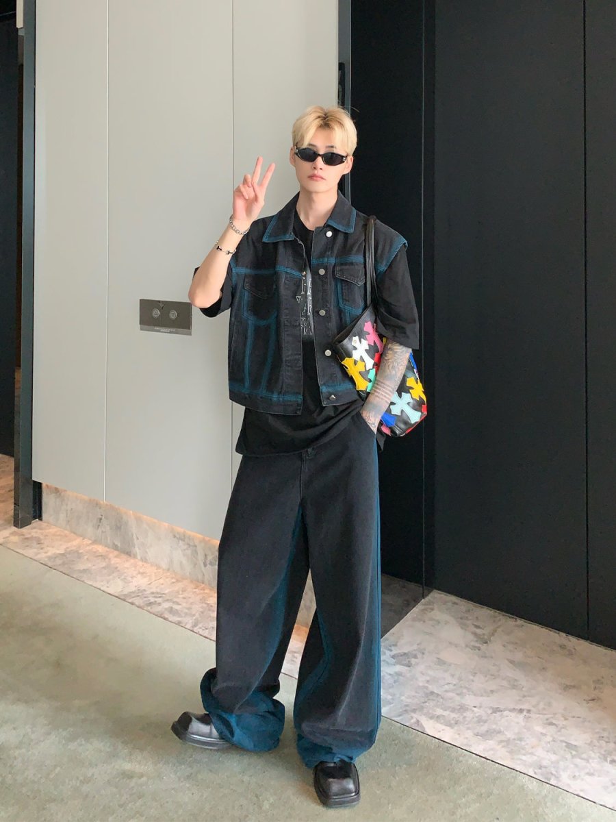 韓国ファッション SELCA-Denim Best Jacket Loos Denim Pants-mselca2023aw226-07