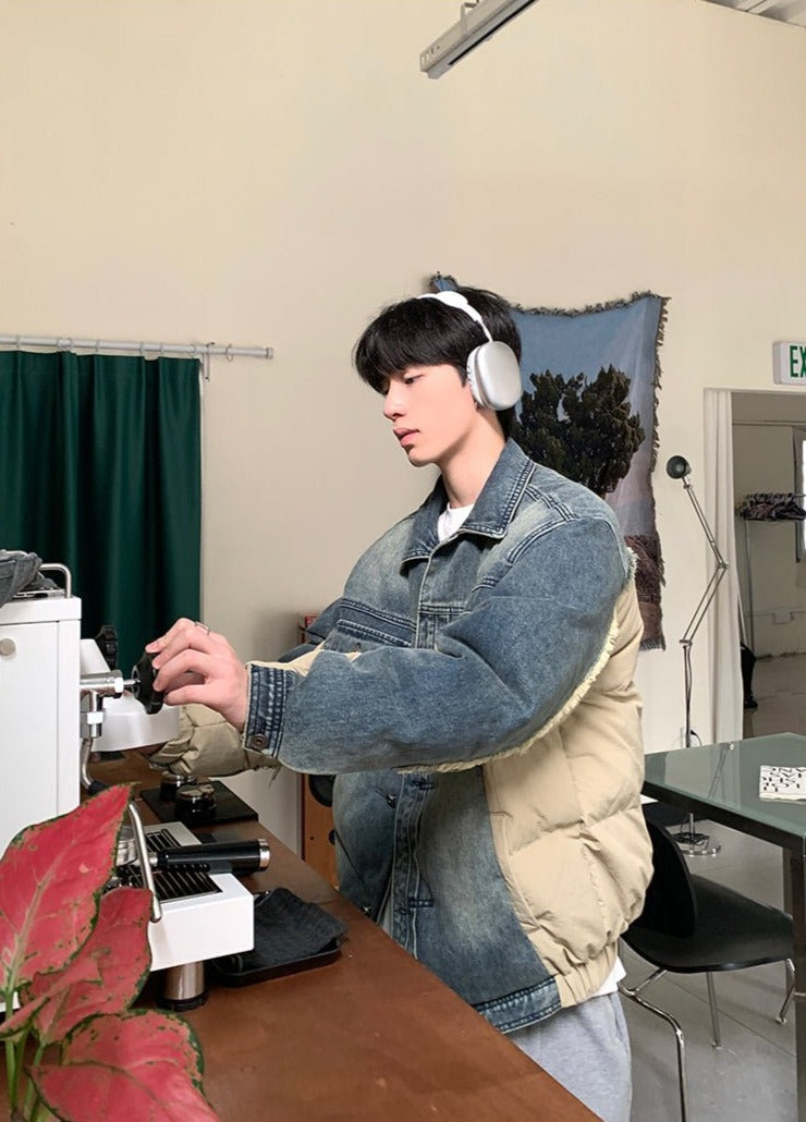 韓国ファッション SELCA-Denim down jacket-mselca2023aw229-01