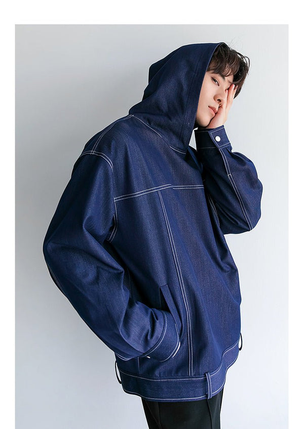 韓国ファッション SELCA-Denim long -sleeved hoodie-mselca2023aw232-05