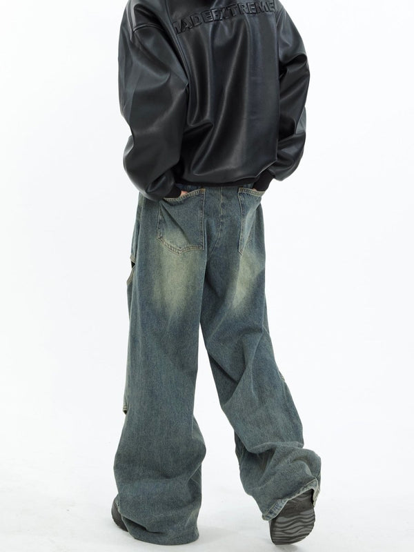 韓国ファッション SELCA-Design Loose Wide Denim Pants-mselca2023aw257-03