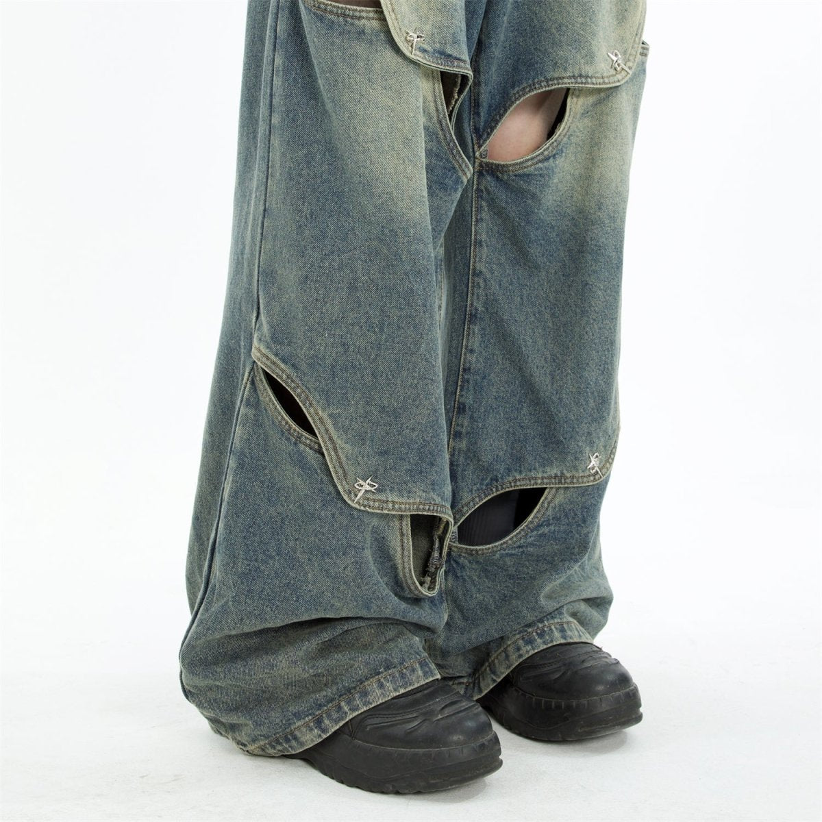 韓国ファッション SELCA-Design Loose Wide Denim Pants-mselca2023aw257-04