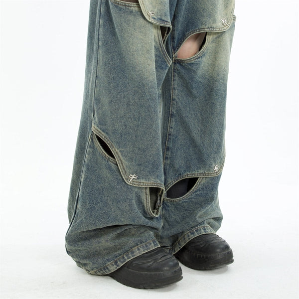 韓国ファッション SELCA-Design Loose Wide Denim Pants-mselca2023aw257-04
