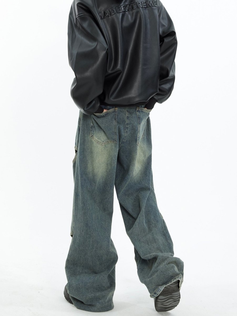 韓国ファッション SELCA-Design Loose Wide Denim Pants-mselca2023aw257-05