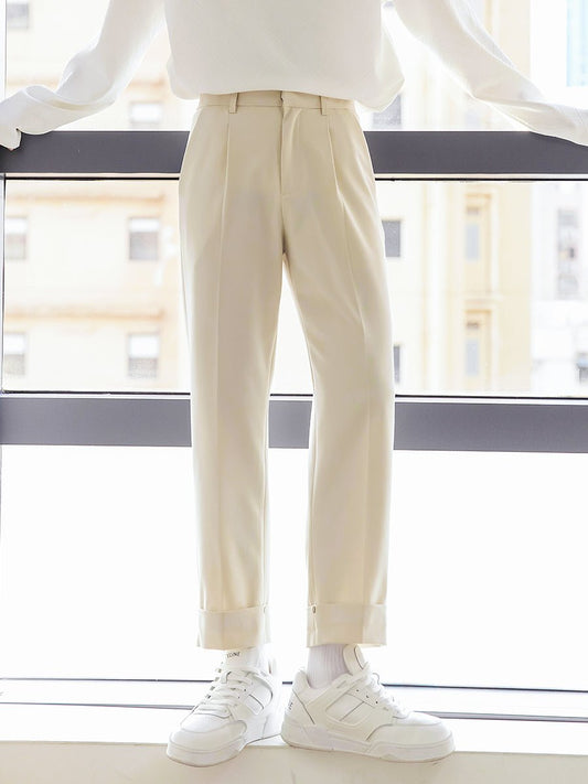 韓国ファッション SELCA-Design straight suit pants-mselca2023aw264-01