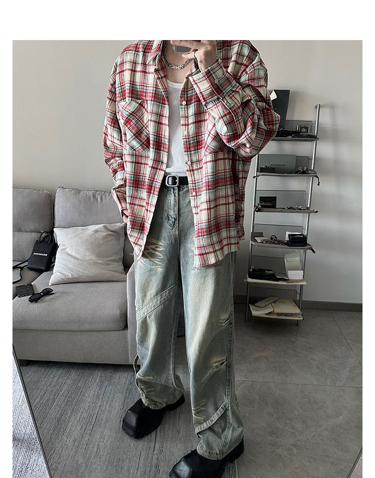 韓国ファッション SELCA-Design Straight Wide Denim Pants-mselca2023aw265-010