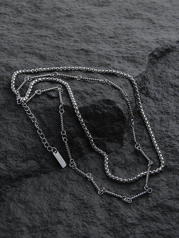 韓国ファッション SELCA-Double Layered Thin Chain Necklace-mselca2023aw284-06