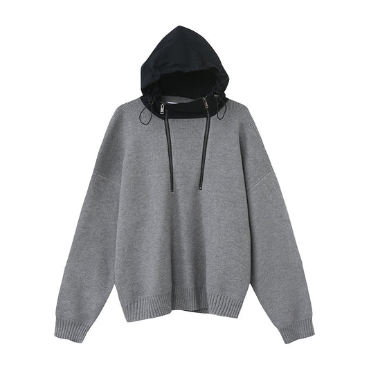 韓国ファッション SELCA-Double zipper hoodie-mselca2023aw289-01