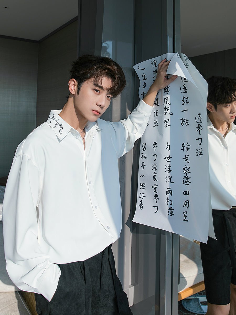 韓国ファッション SELCA-Embroidery long -sleeved shirt-mselca2023aw298-04