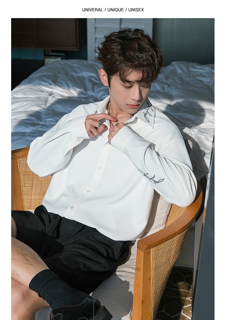 韓国ファッション SELCA-Embroidery long -sleeved shirt-mselca2023aw298-05