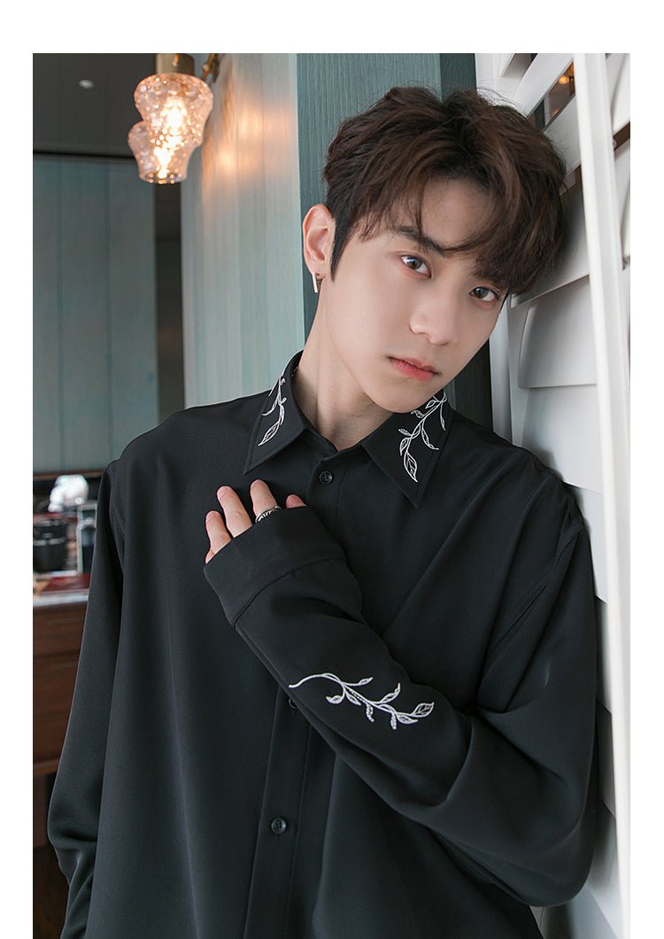 韓国ファッション SELCA-Embroidery long -sleeved shirt-mselca2023aw298-07