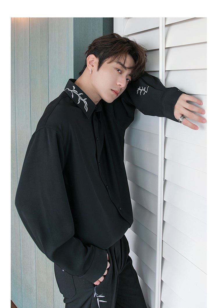 韓国ファッション SELCA-Embroidery long -sleeved shirt-mselca2023aw298-08