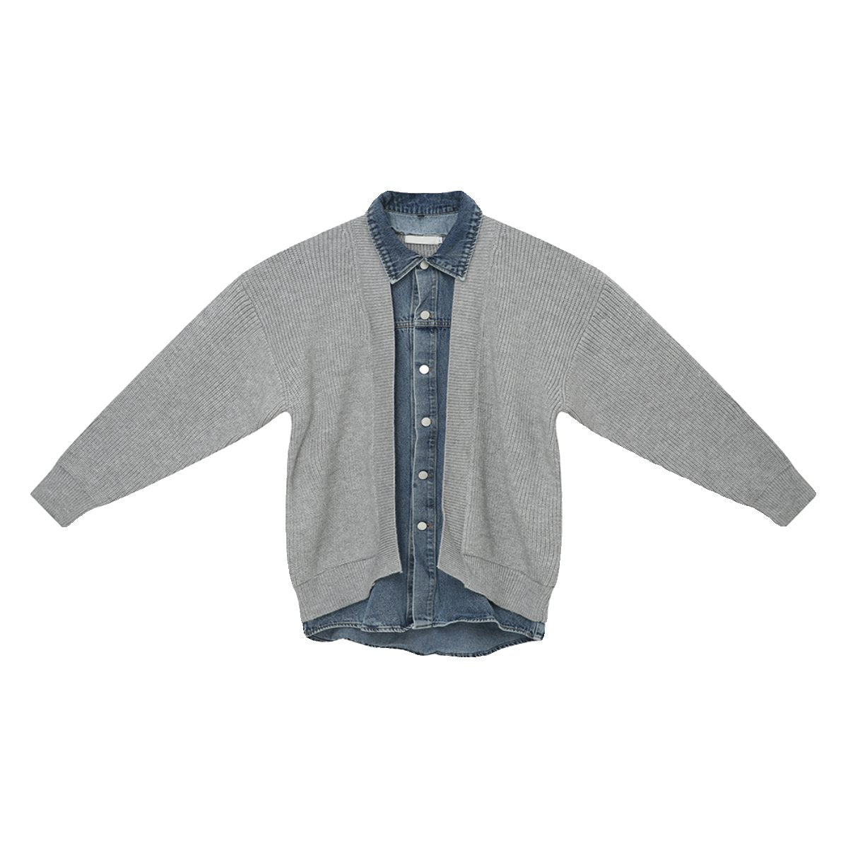 韓国ファッション SELCA-Fake denim knit cardigan-mselca2023aw299-014