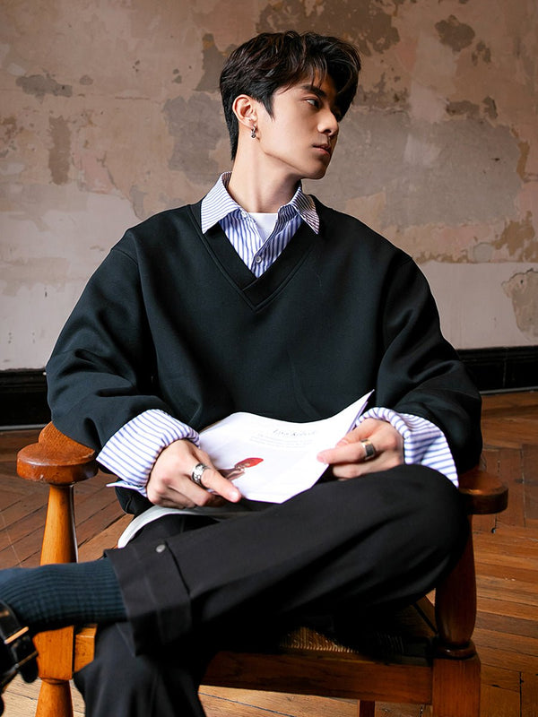 韓国ファッション SELCA-Fake Two Piece Shirt Sweat-mselca2023aw312-07