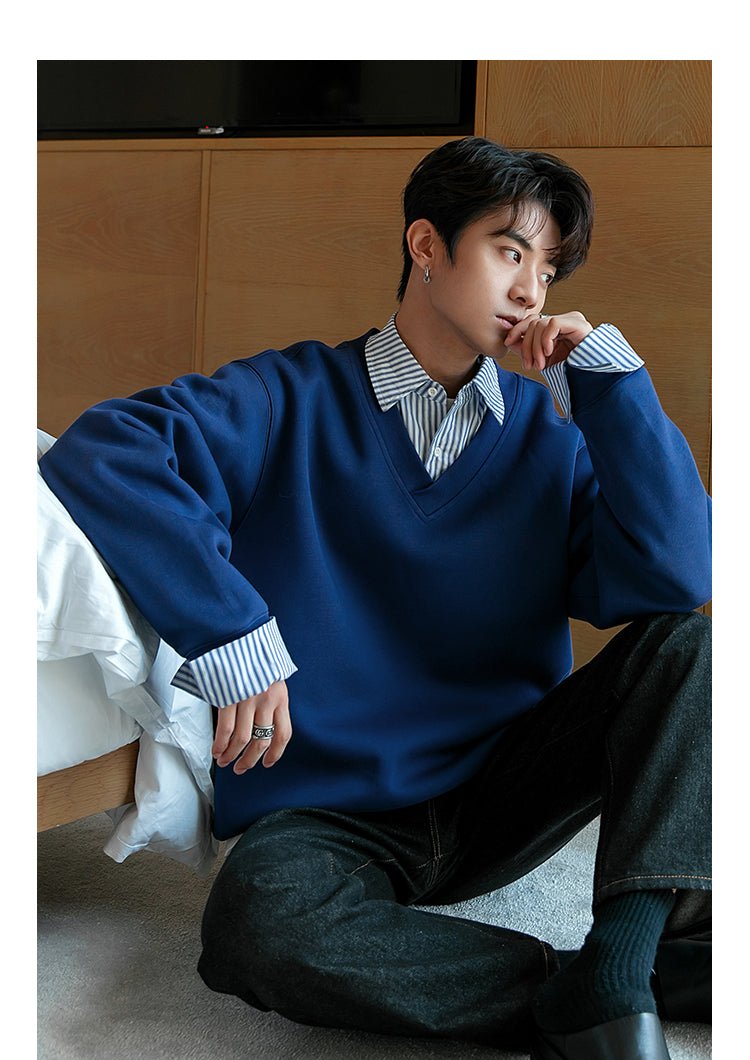 韓国ファッション SELCA-Fake Two Piece Shirt Sweat-mselca2023aw312-05