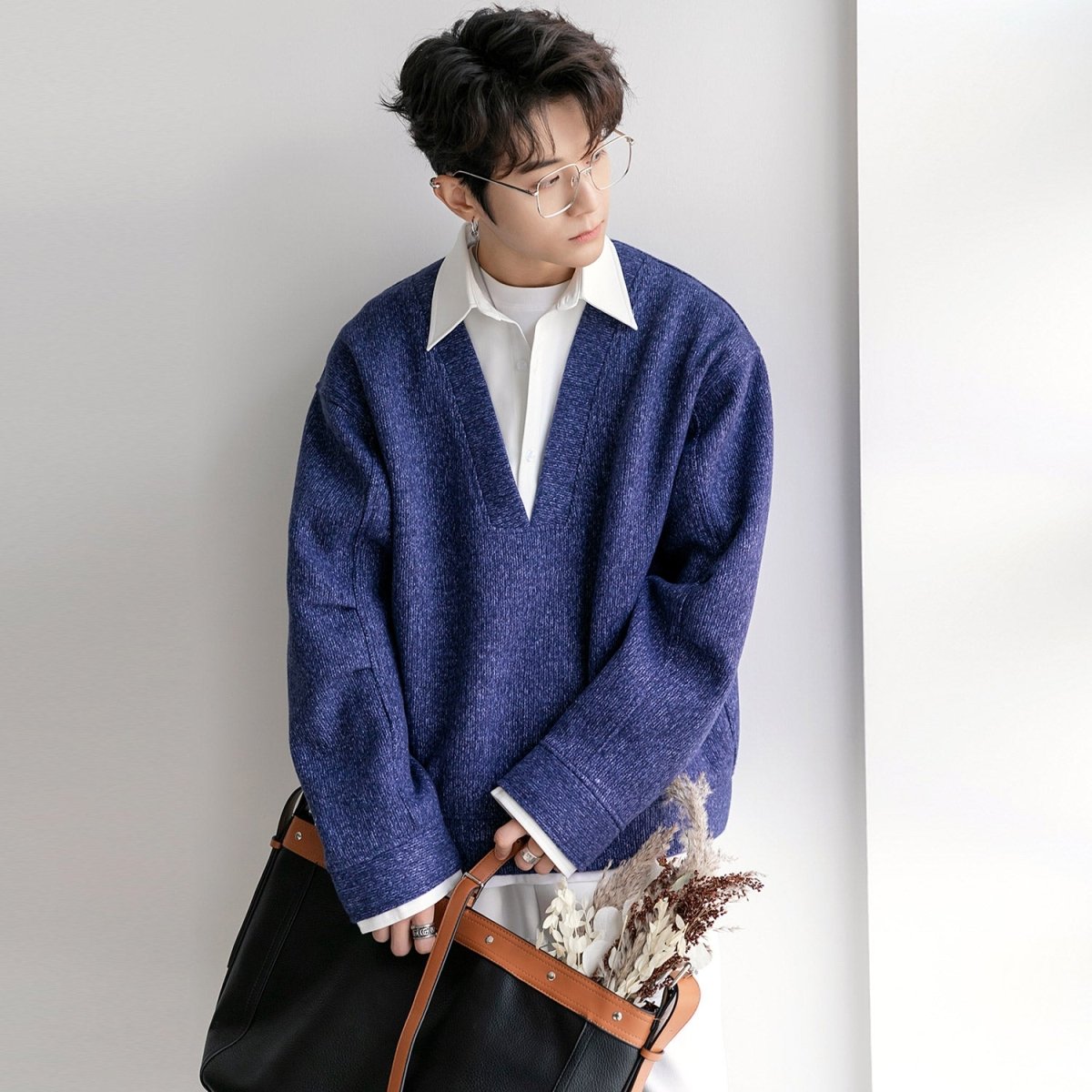 韓国ファッション SELCA-Fake Two Piece Sweat Shirt or-mselca2023aw313-04