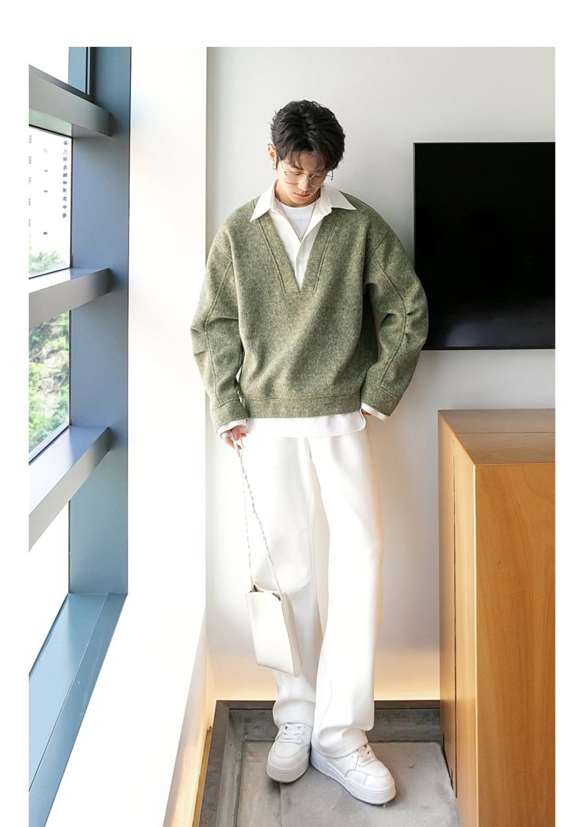 韓国ファッション SELCA-Fake Two Piece Sweat Shirt or-mselca2023aw313-07
