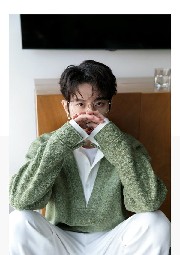 韓国ファッション SELCA-Fake Two Piece Sweat Shirt or-mselca2023aw313-09