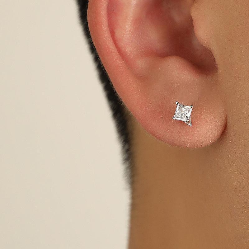 韓国ファッション SELCA-Four Pointed Star Zircon Stud Earrings-mselca2023aw327-06
