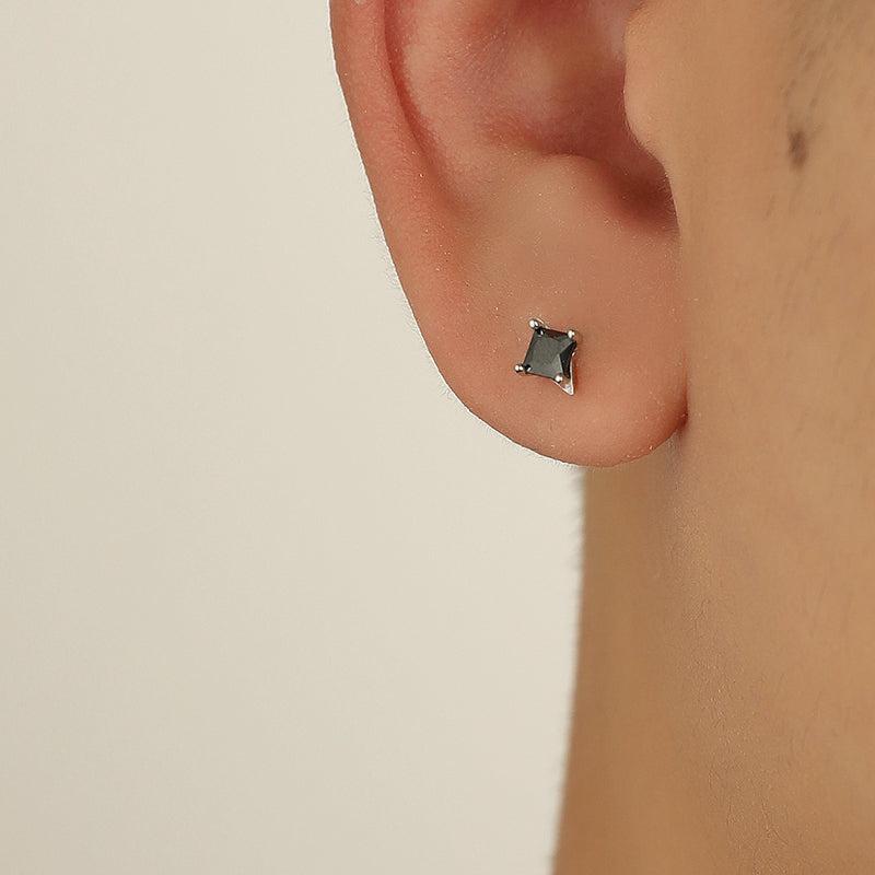 韓国ファッション SELCA-Four Pointed Star Zircon Stud Earrings-mselca2023aw327-02