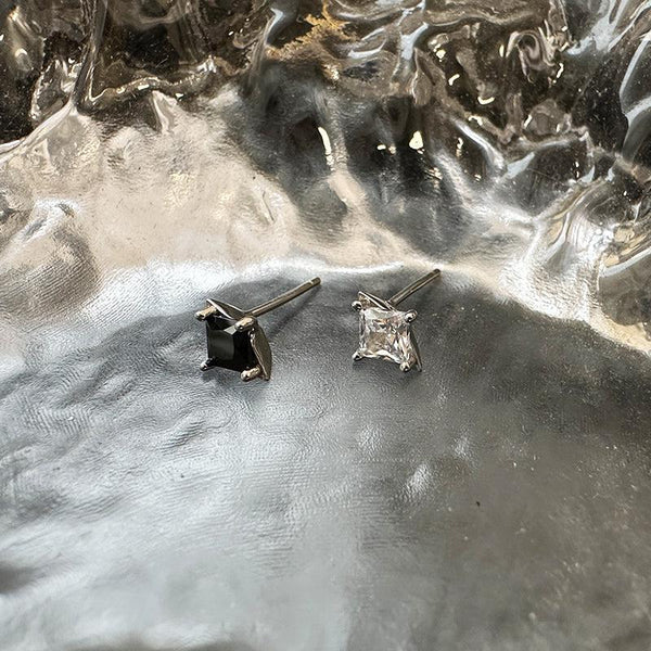 韓国ファッション SELCA-Four Pointed Star Zircon Stud Earrings-mselca2023aw327-04
