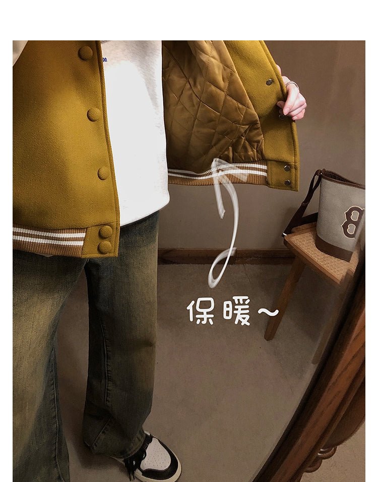 韓国ファッション SELCA-Baseball Uniform Bullzon Jacket-mselca2023aw32-07