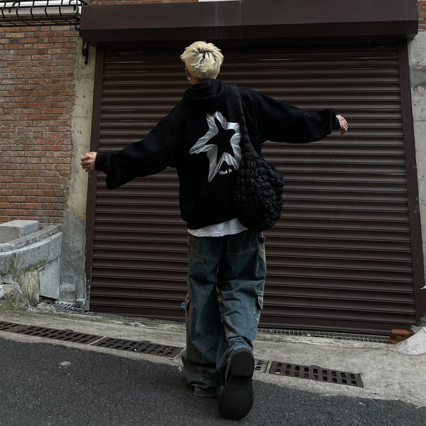 韓国ファッション SELCA-Geometric backprint hoody-mselca2023aw336-06