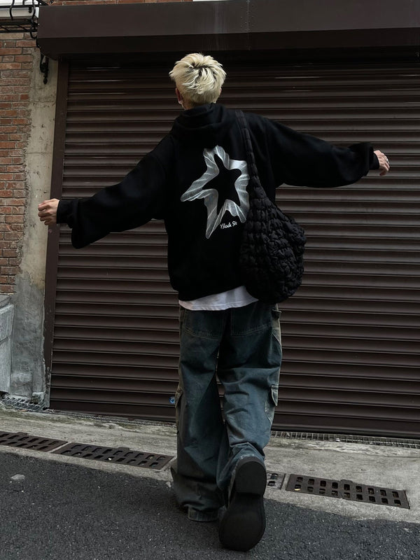 韓国ファッション SELCA-Geometric backprint hoody-mselca2023aw336-03