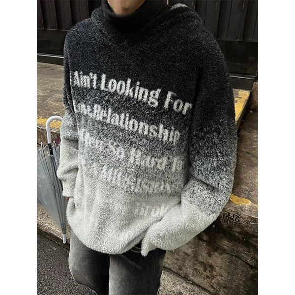 韓国ファッション SELCA-Gradient logo knit hoodie-mselca2023aw345-07