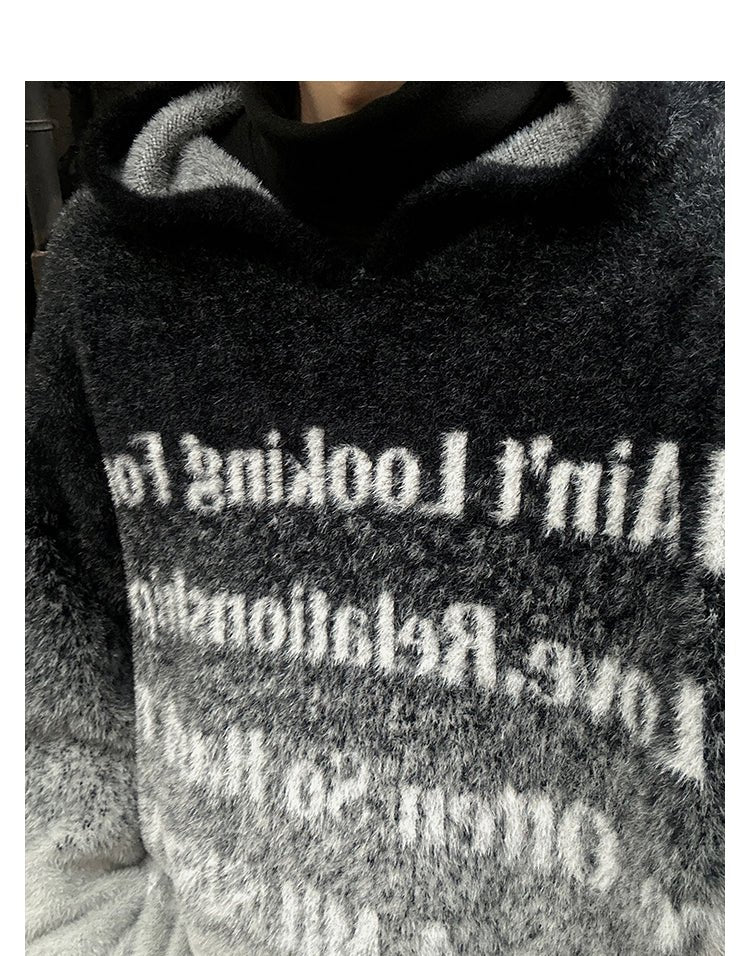 韓国ファッション SELCA-Gradient logo knit hoodie-mselca2023aw345-03