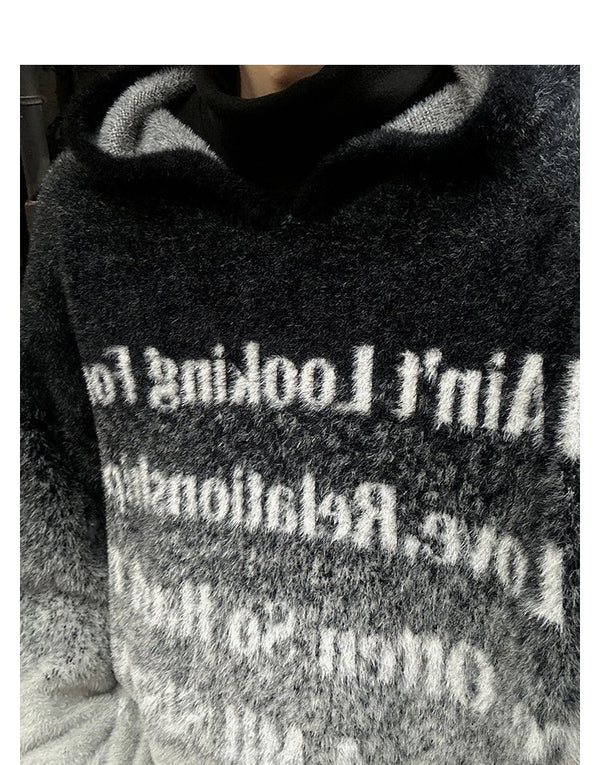 韓国ファッション SELCA-Gradient logo knit hoodie-mselca2023aw345-03