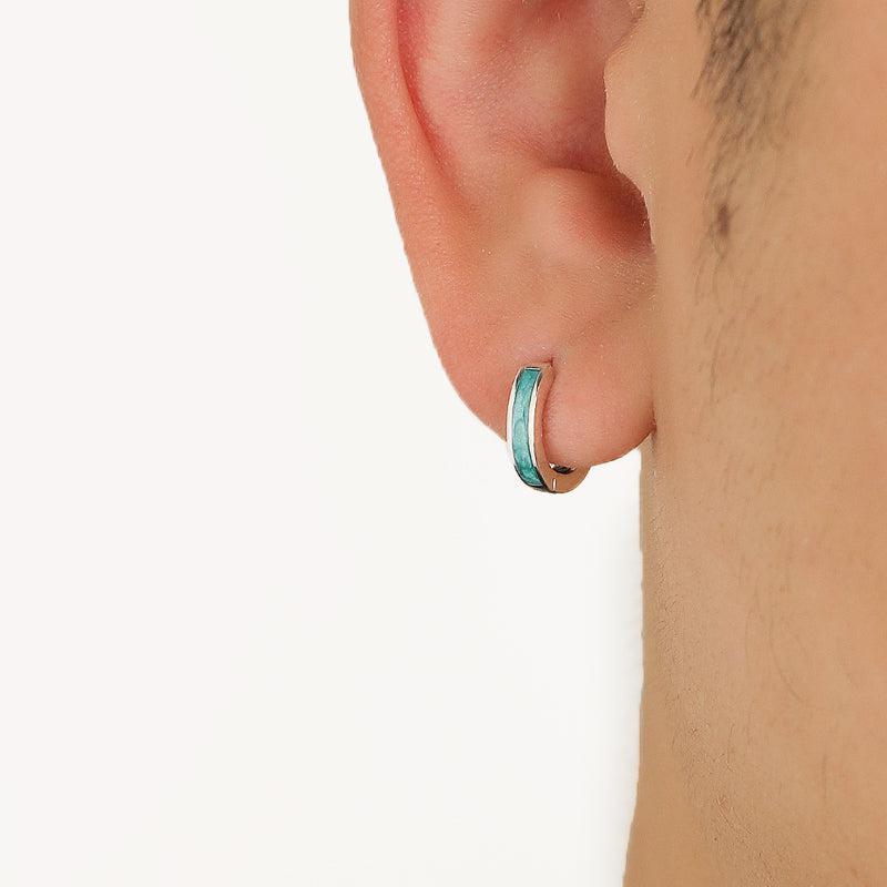 韓国ファッション SELCA-Green Hoop Earrings-mselca2023aw355-02