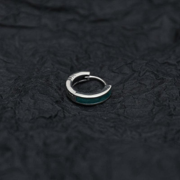 韓国ファッション SELCA-Green Hoop Earrings-mselca2023aw355-03