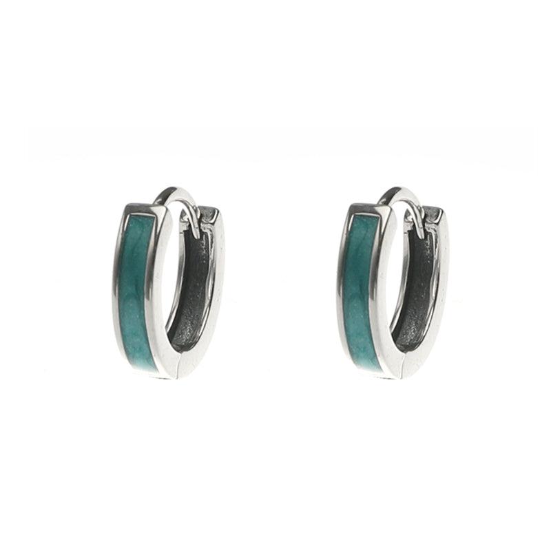 韓国ファッション SELCA-Green Hoop Earrings-mselca2023aw355-01