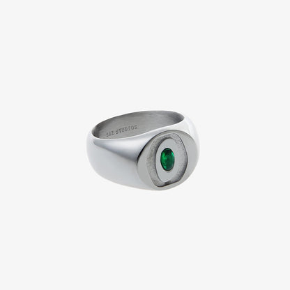 韓国ファッション SELCA-Green Zircon Ring-mselca2023aw356-07