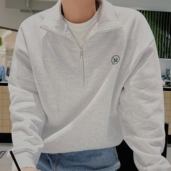 韓国ファッション SELCA-half high collar zipper sweater top-mselca2023aw357-03