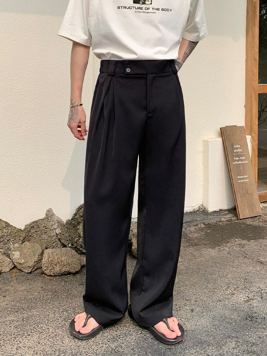 韓国ファッション SELCA-Belt Design High West Slacks-mselca2023aw35-01