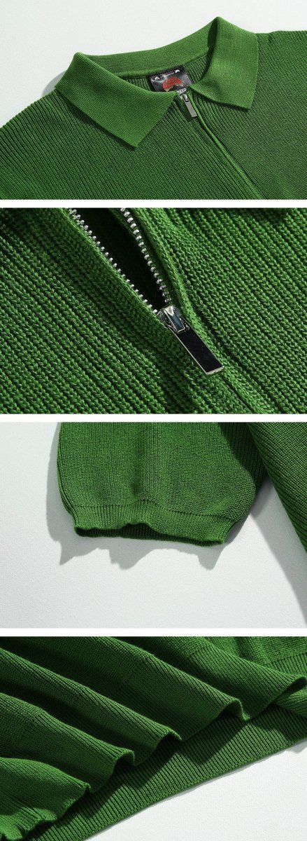 韓国ファッション SELCA-Half zip color polo shirt-mselca2023aw361-08