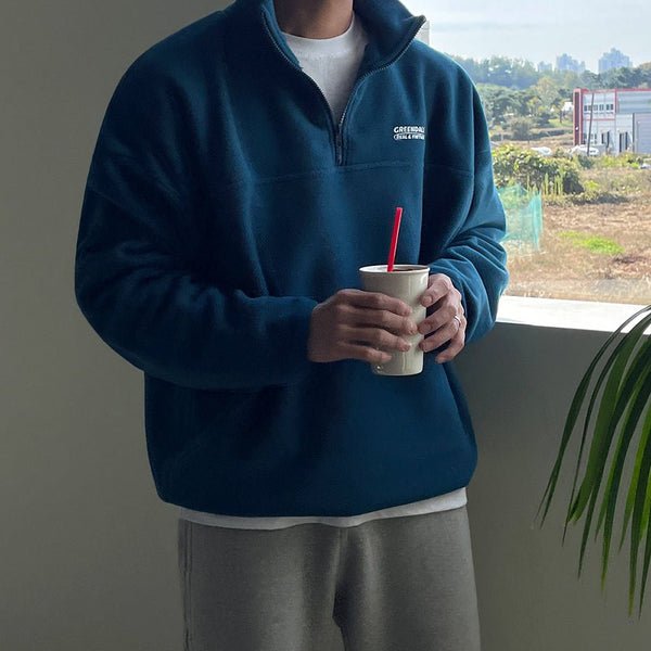 韓国ファッション SELCA-Half zip fleece sweatshirt-mselca2023aw362-06
