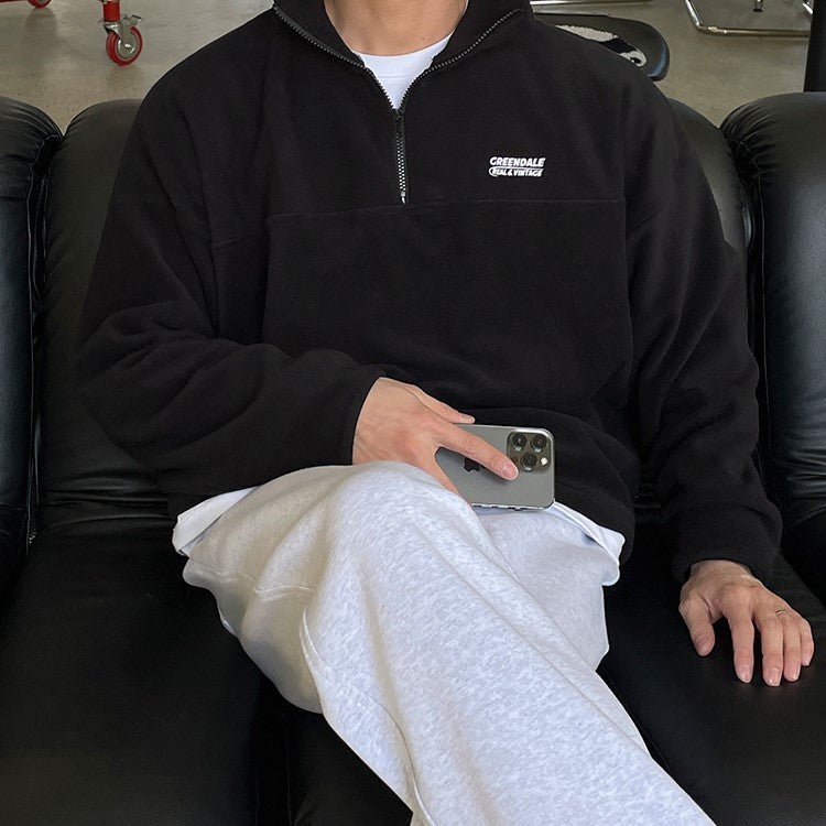 韓国ファッション SELCA-Half zip fleece sweatshirt-mselca2023aw362-05