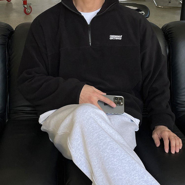 韓国ファッション SELCA-Half zip fleece sweatshirt-mselca2023aw362-05