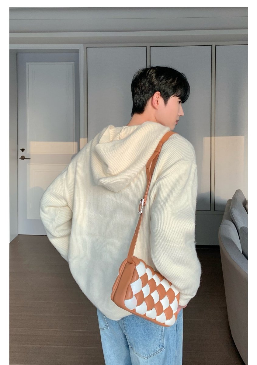 韓国ファッション SELCA-Half zip knit hoodie-mselca2023aw364-07